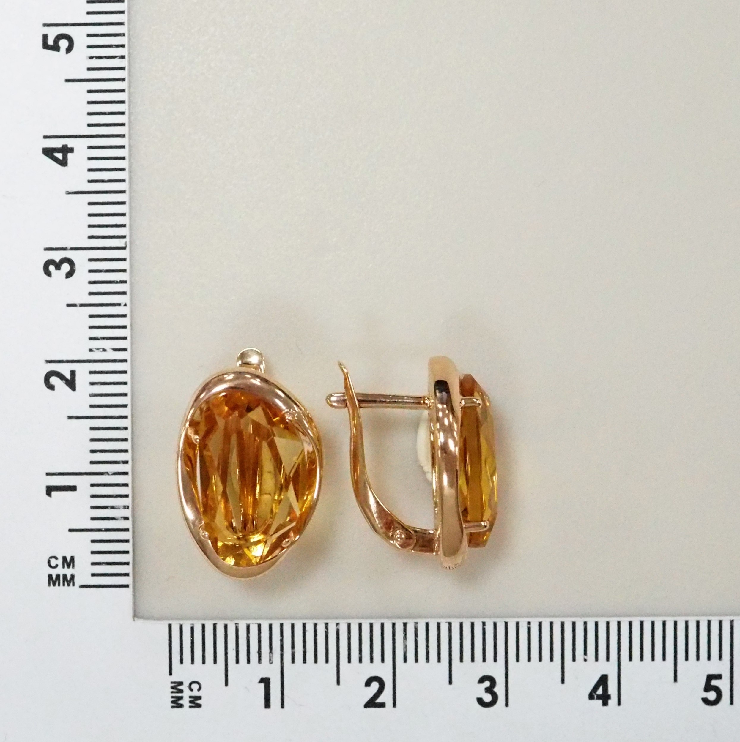 Серебряные серьги с цитринами